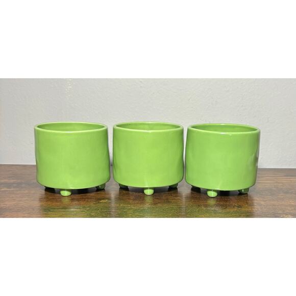 Rae Dunn “Only Good Chives” Set  Classic Green  Stackable Bowls 4” - Picture 5 of 9